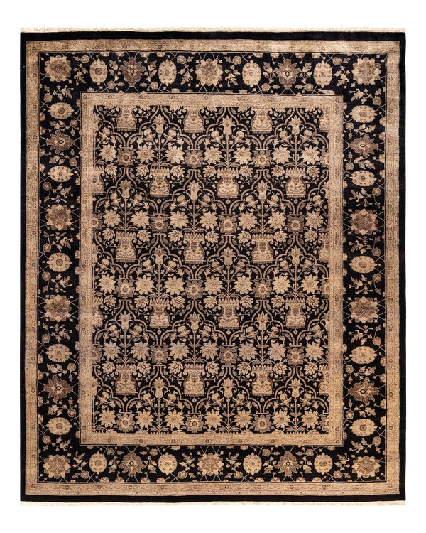 One-of-a-Kind Imported Hand-knotted Area Rug  - Black, 8' 1" x 9' 10" - Modern Rug Importers