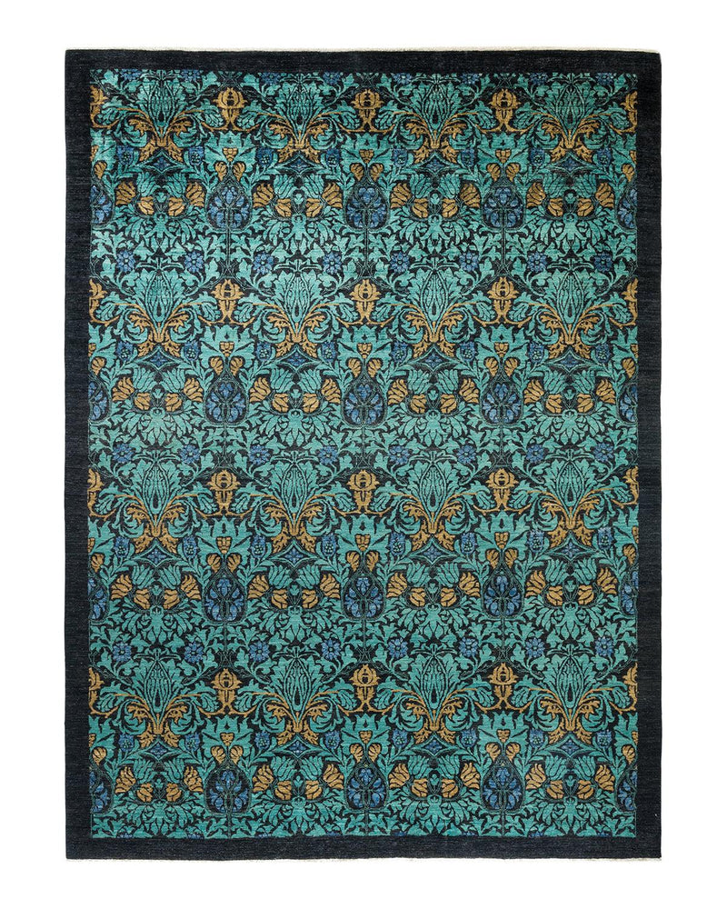 One-of-a-Kind Imported Hand-Knotted Area Rug  - Black, 8' 10" x 11' 10" - Modern Rug Importers