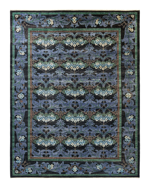 One-of-a-Kind Imported Hand-knotted Area Rug  - Black, 8' 10" x 11' 9" - Modern Rug Importers