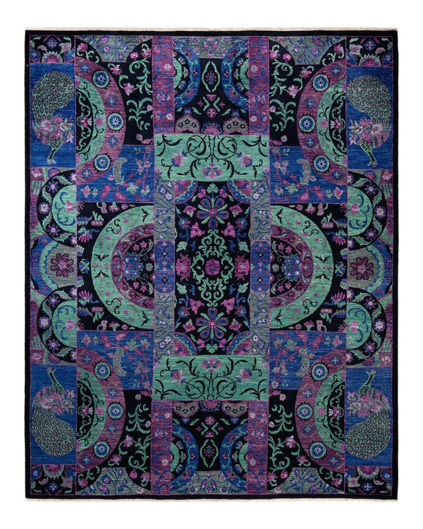 One-of-a-Kind Imported Hand-knotted Area Rug  - Black, 8' 2" x 10' 3" - Modern Rug Importers