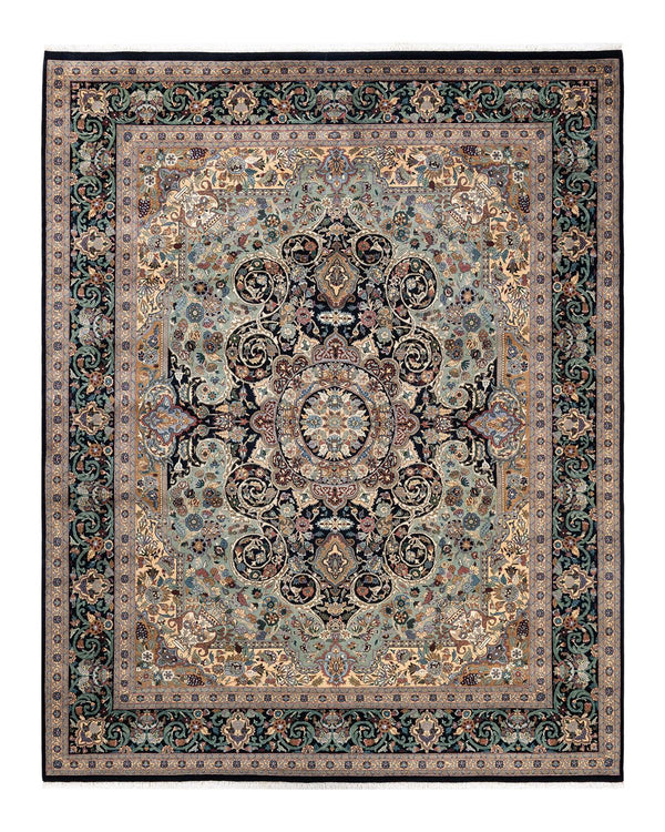 One-of-a-Kind Imported Hand-Knotted Area Rug  - Black,  8' 2" x 10' 3" - Modern Rug Importers