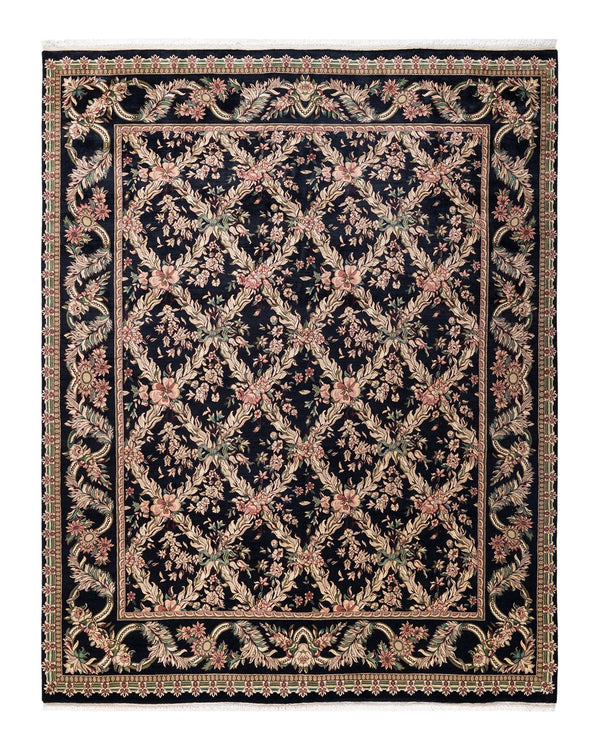 One-of-a-Kind Imported Hand-Knotted Area Rug  - Black,  8' 2" x 10' 3" - Modern Rug Importers