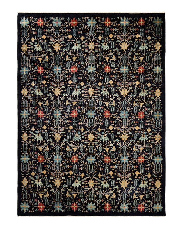 One-of-a-Kind Imported Hand-knotted Area Rug  - Black, 9' 0" x 12' 2" - Modern Rug Importers