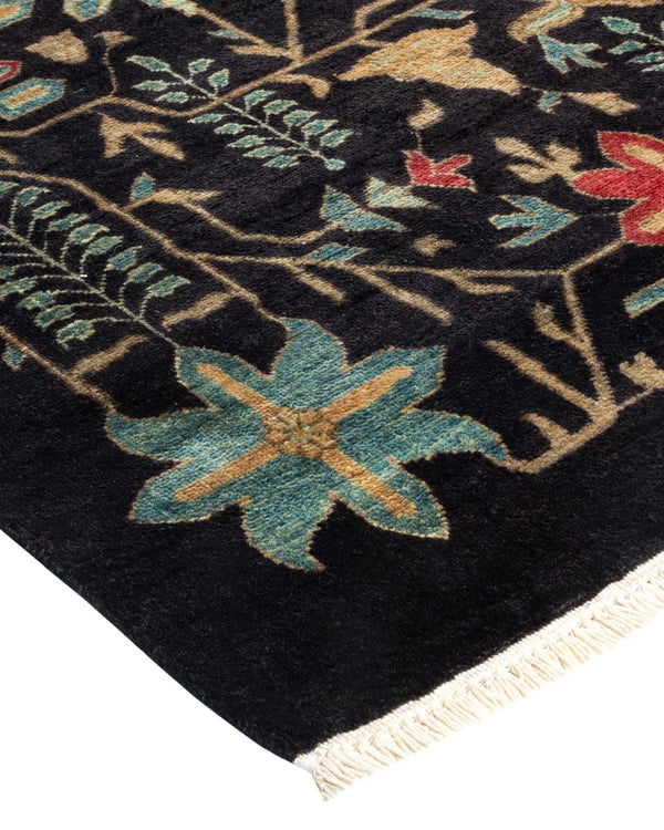 One-of-a-Kind Imported Hand-knotted Area Rug  - Black, 9' 0" x 12' 2" - Modern Rug Importers