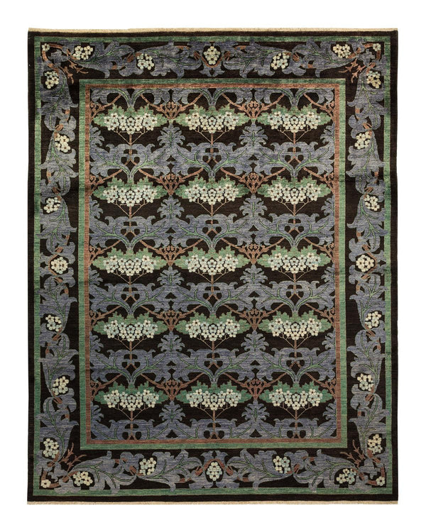 One-of-a-Kind Imported Hand-knotted Area Rug  - Black, 9' 1" x 11' 6" - Modern Rug Importers