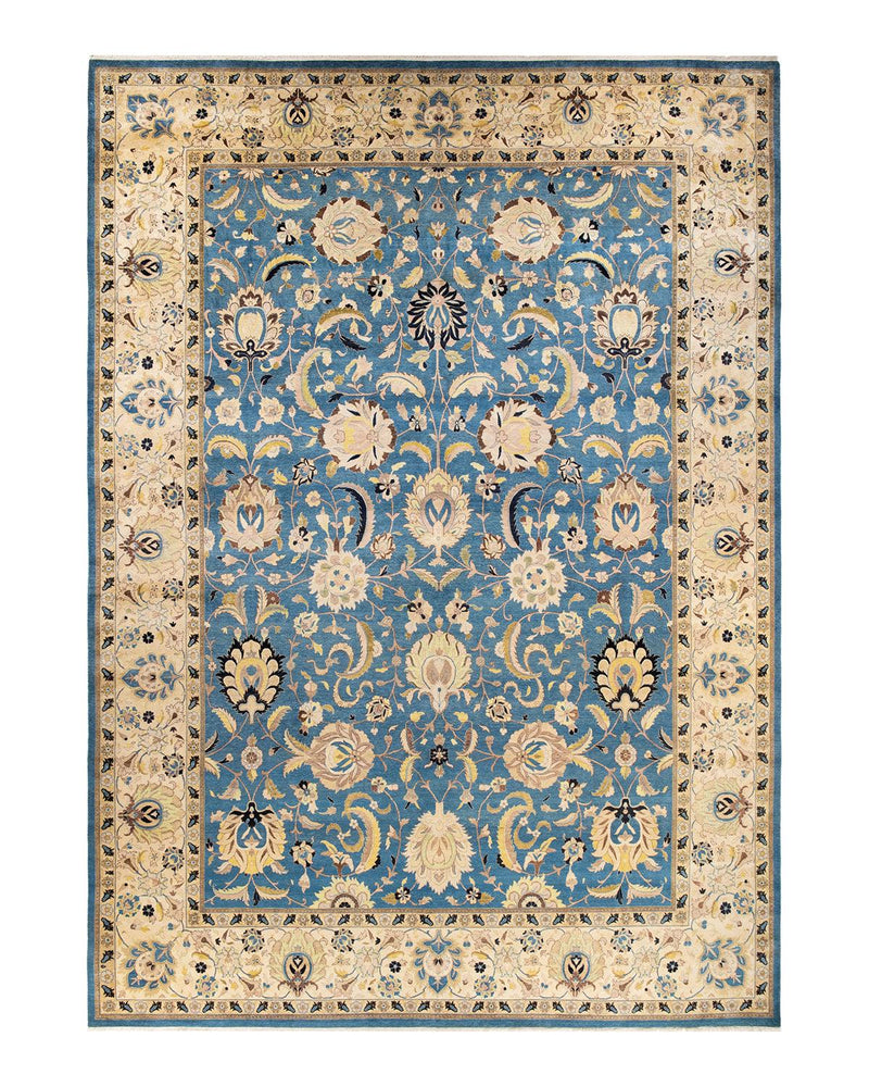 One-of-a-Kind Imported Hand-knotted Area Rug  - Blue,  10' 3" x 14' 3" - Modern Rug Importers