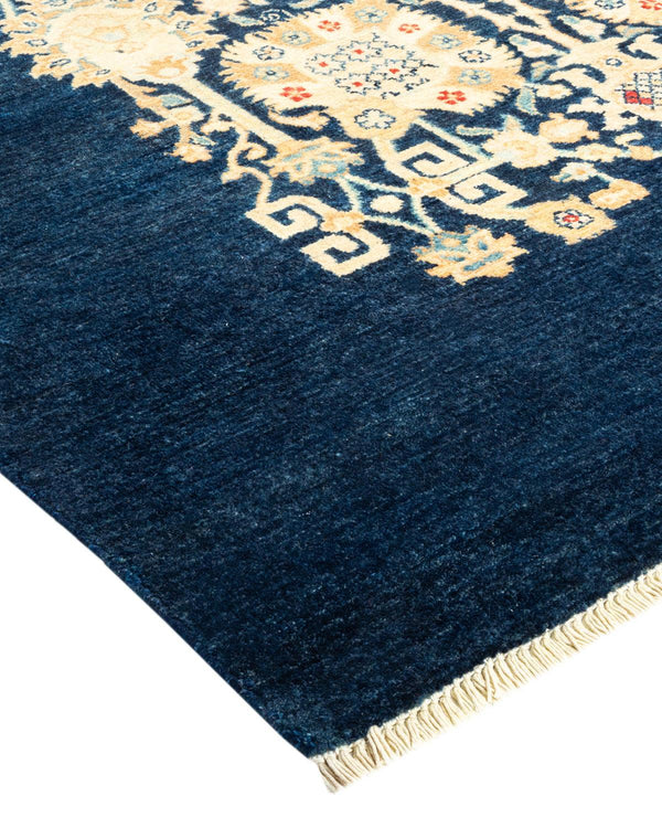 One-of-a-Kind Imported Hand-knotted Area Rug  - Blue, 5' 10" x 9' 0" - Modern Rug Importers