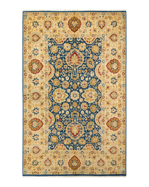 One-of-a-Kind Imported Hand-knotted Area Rug  - Blue, 5' 10" x 9' 3" - Modern Rug Importers