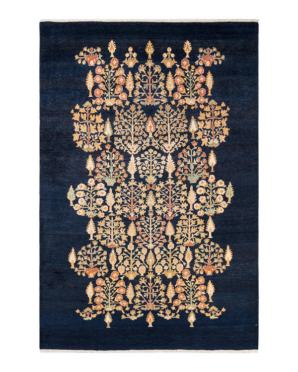 One-of-a-Kind Imported Hand-knotted Area Rug  - Blue, 6' 0" x 8' 10" - Modern Rug Importers