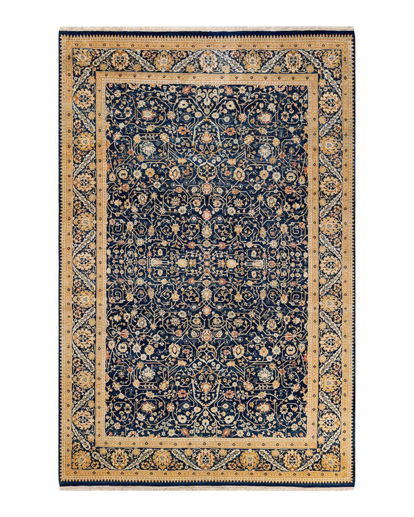 One-of-a-Kind Imported Hand-Knotted Area Rug  - Blue, 6' 0" x 9' 1" - Modern Rug Importers