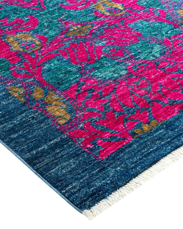 One-of-a-Kind Imported Hand-knotted Area Rug  - Blue, 6' 1" x 8' 10" - Modern Rug Importers