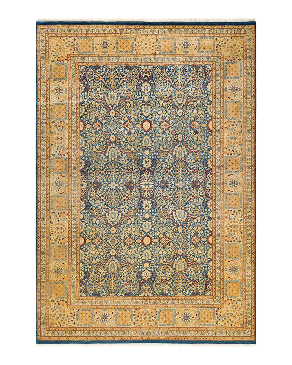 One-of-a-Kind Imported Hand-knotted Area Rug  - Blue, 6' 1" x 8' 9" - Modern Rug Importers