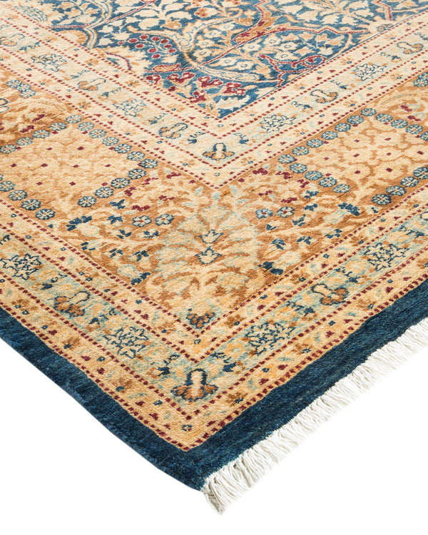 One-of-a-Kind Imported Hand-Knotted Area Rug  - Blue, 6' 1" x 9' 0" - Modern Rug Importers