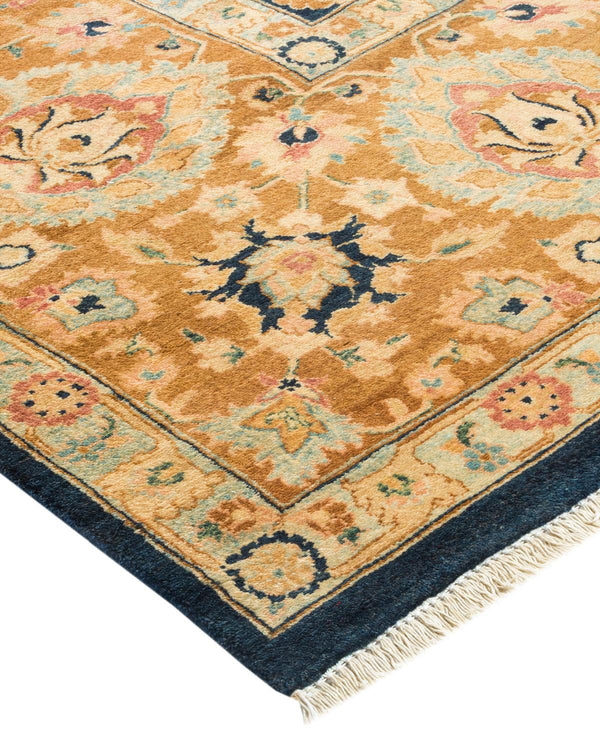 One-of-a-Kind Imported Hand-Knotted Area Rug  - Blue, 6' 1" x 9' 0" - Modern Rug Importers