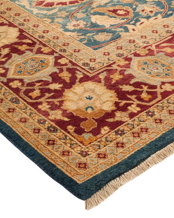 One-of-a-Kind Imported Hand-knotted Area Rug  - Blue, 6' 1" x 9' 0" - Modern Rug Importers