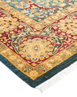 One-of-a-Kind Imported Hand-Knotted Area Rug  - Blue, 6' 1" x 9' 3" - Modern Rug Importers