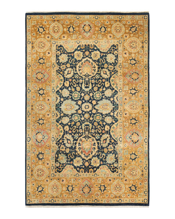 One-of-a-Kind Imported Hand-knotted Area Rug  - Blue, 6' 1" x 9' 4" - Modern Rug Importers