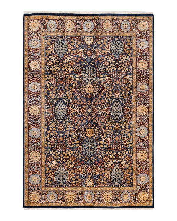 One-of-a-Kind Imported Hand-knotted Area Rug  - Blue,  6' 2" x 9' 1" - Modern Rug Importers