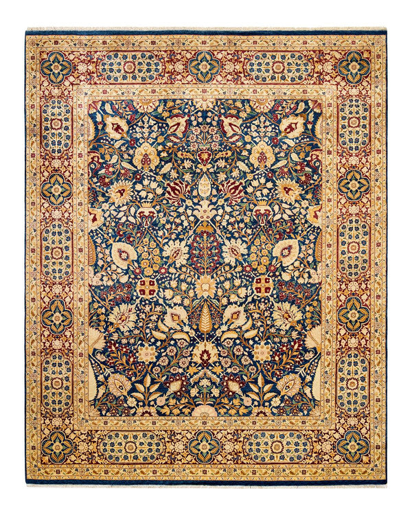 One-of-a-Kind Imported Hand-knotted Area Rug  - Blue, 7' 10" x 10' 1" - Modern Rug Importers