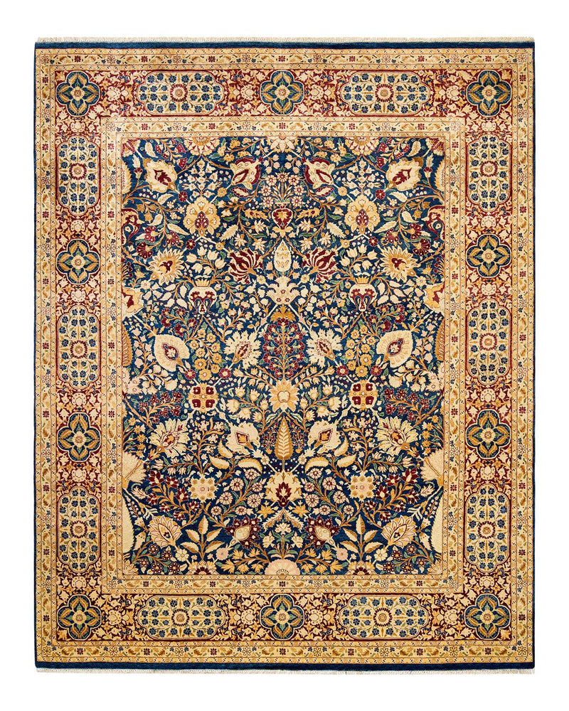 One-of-a-Kind Imported Hand-knotted Area Rug  - Blue, 7' 10" x 10' 1" - Modern Rug Importers