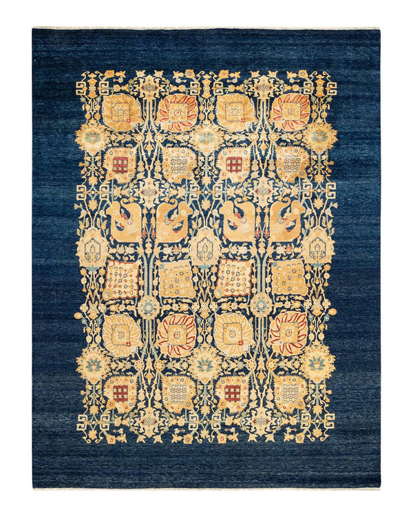 One-of-a-Kind Imported Hand-knotted Area Rug  - Blue, 7' 10" x 10' 3" - Modern Rug Importers