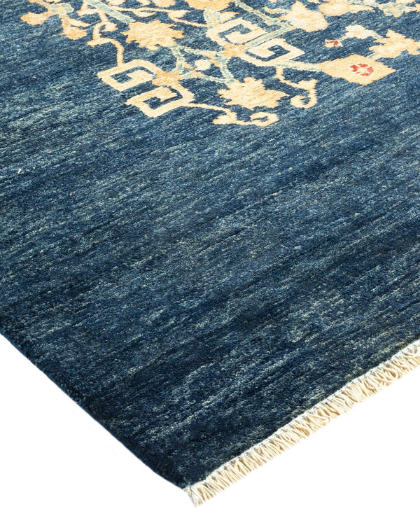 One-of-a-Kind Imported Hand-knotted Area Rug  - Blue, 7' 10" x 10' 3" - Modern Rug Importers