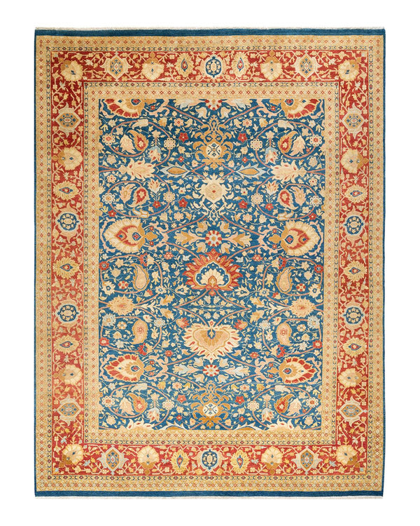 One-of-a-Kind Imported Hand-knotted Area Rug  - Blue,  7' 10" x 10' 6" - Modern Rug Importers