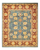 One-of-a-Kind Imported Hand-Knotted Area Rug  - Blue, 8' 0" x 9' 10" - Modern Rug Importers