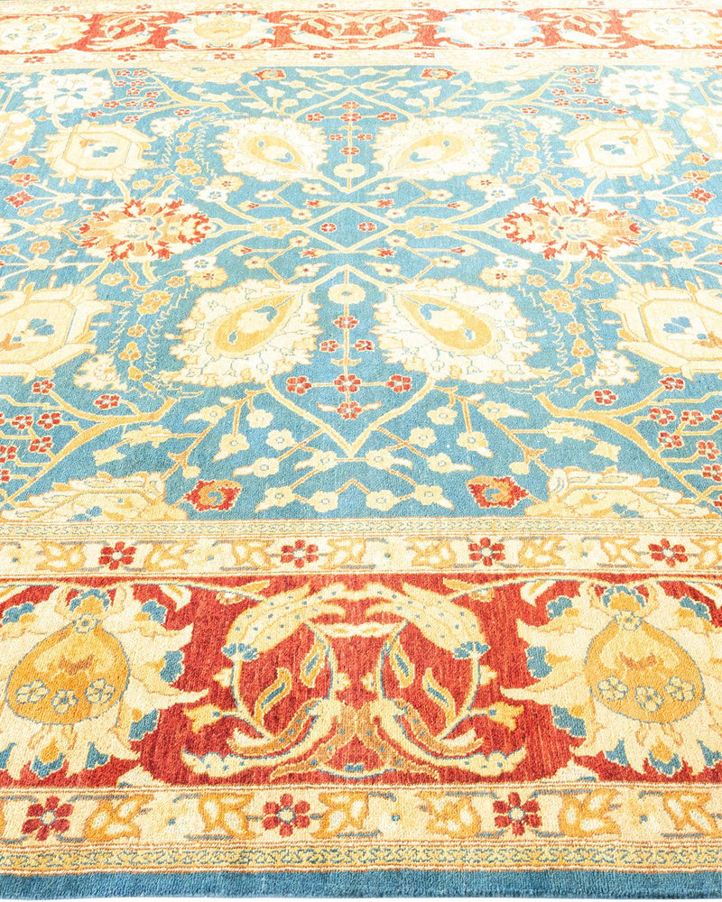 One-of-a-Kind Imported Hand-Knotted Area Rug  - Blue, 8' 0" x 9' 10" - Modern Rug Importers