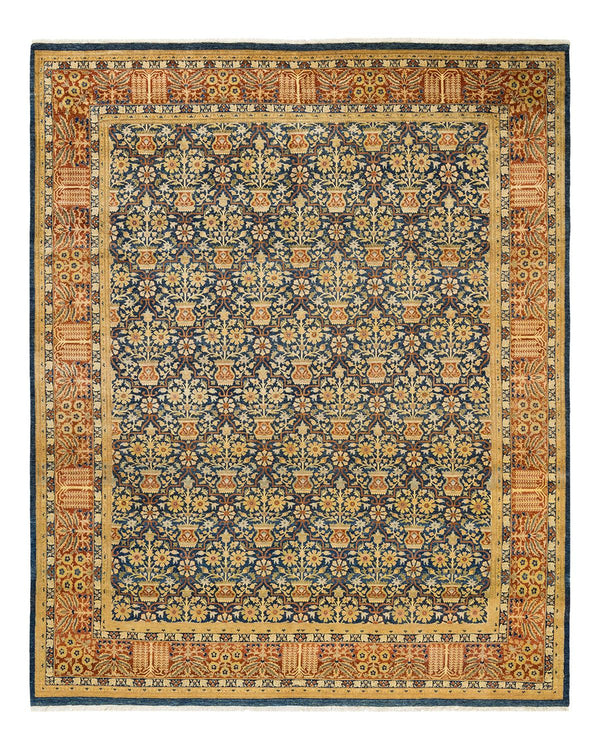 One-of-a-Kind Imported Hand-knotted Area Rug  - Blue, 8' 1" x 10' 0" - Modern Rug Importers