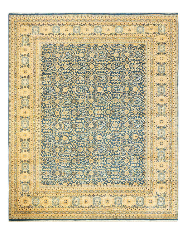 One-of-a-Kind Imported Hand-Knotted Area Rug  - Blue, 8' 1" x 10' 1" - Modern Rug Importers