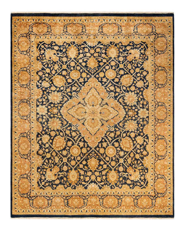 One-of-a-Kind Imported Hand-Knotted Area Rug  - Blue, 8' 1" x 10' 1" - Modern Rug Importers