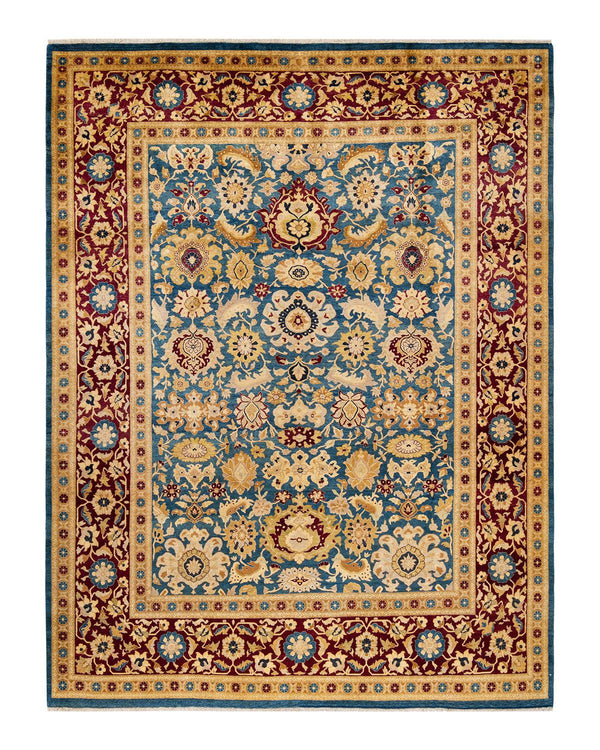 One-of-a-Kind Imported Hand-knotted Area Rug  - Blue, 8' 1" x 10' 7" - Modern Rug Importers