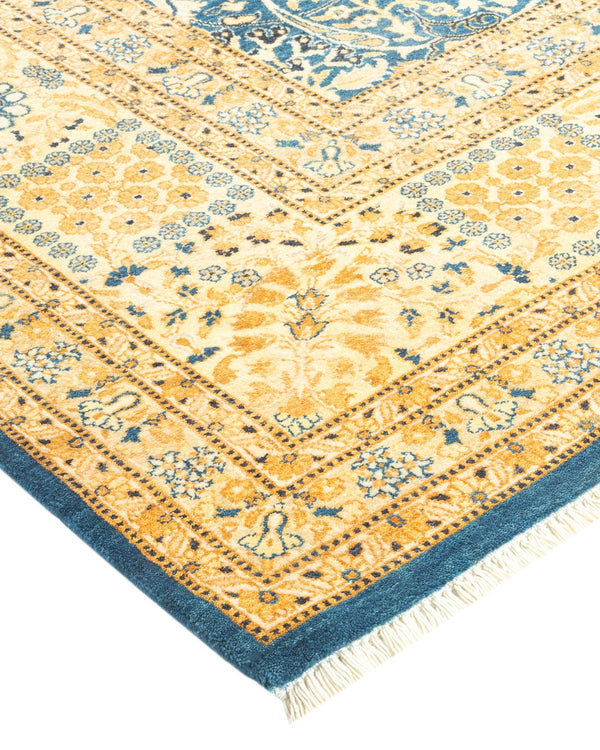 One-of-a-Kind Imported Hand-knotted Area Rug  - Blue, 8' 1" x 14' 5" - Modern Rug Importers