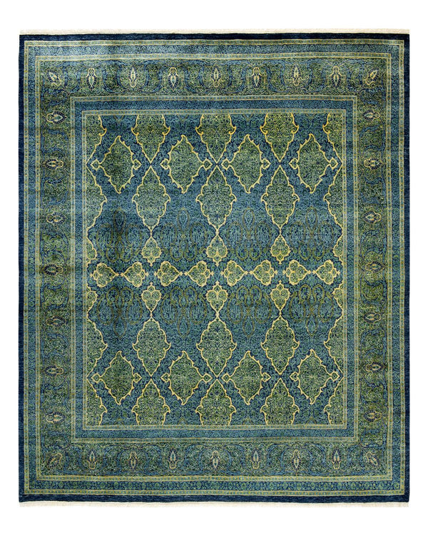 One-of-a-Kind Imported Hand-knotted Area Rug  - Blue, 8' 1" x 8' 4" - Modern Rug Importers