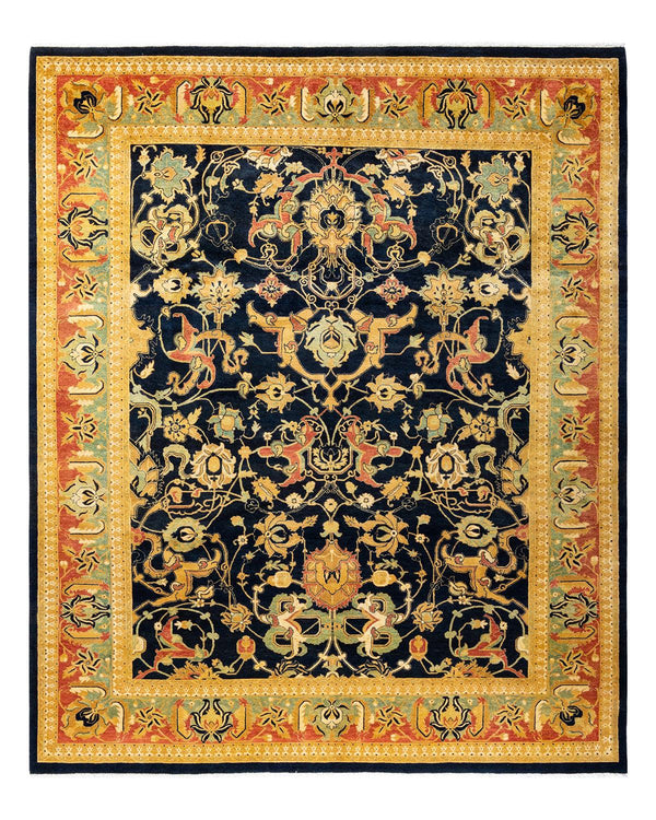 One-of-a-Kind Imported Hand-Knotted Area Rug  - Blue, 8' 1" x 9' 10" - Modern Rug Importers