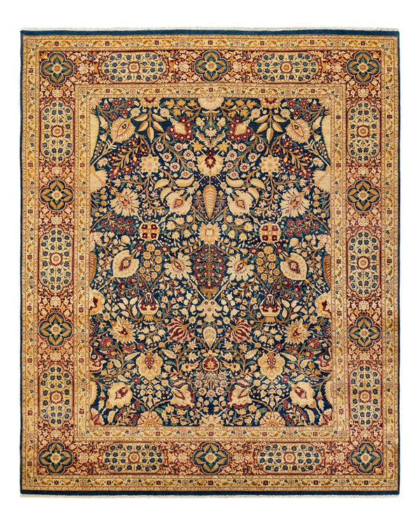 One-of-a-Kind Imported Hand-Knotted Area Rug  - Blue, 8' 1" x 9' 10" - Modern Rug Importers