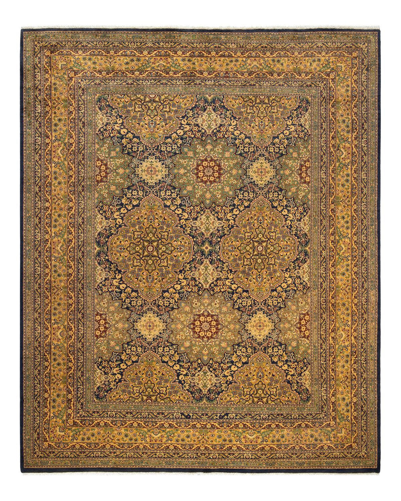 One-of-a-Kind Imported Hand-Knotted Area Rug  - Blue,  8' 1" x 9' 10" - Modern Rug Importers