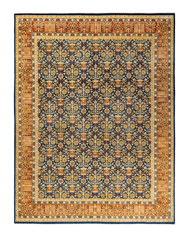 One-of-a-Kind Imported Hand-knotted Area Rug  - Blue, 8' 2" x 10' 10" - Modern Rug Importers