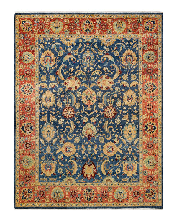 One-of-a-Kind Imported Hand-knotted Area Rug  - Blue, 8' 2" x 10' 8" - Modern Rug Importers