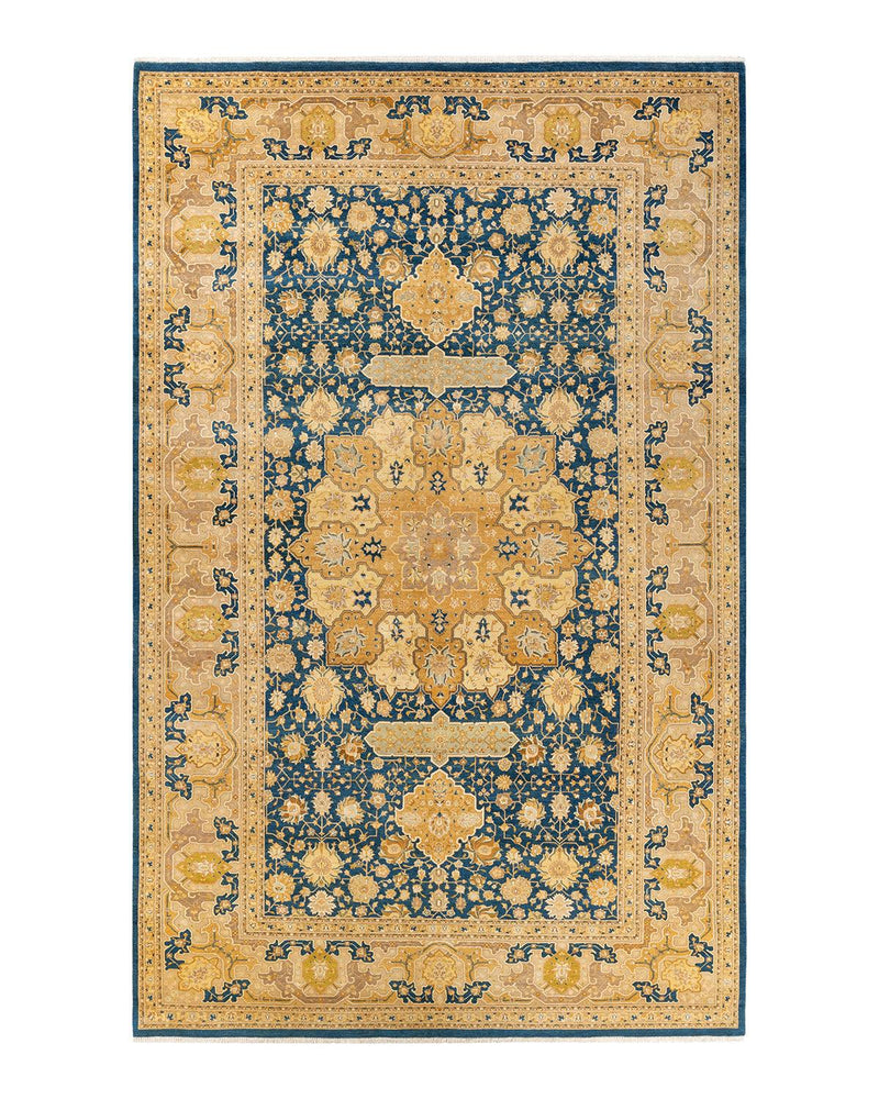 One-of-a-Kind Imported Hand-knotted Area Rug  - Blue,  8' 2" x 13' 3" - Modern Rug Importers