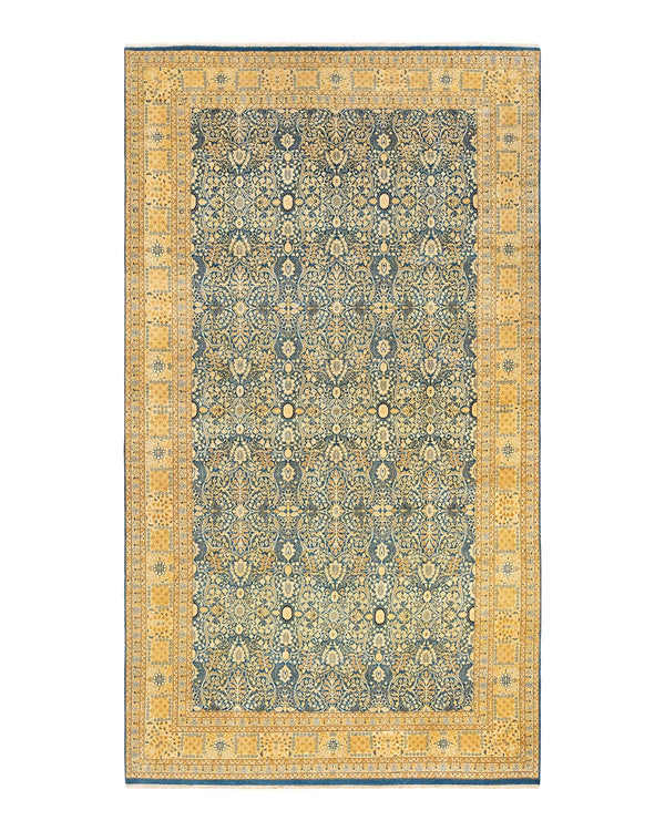 One-of-a-Kind Imported Hand-knotted Area Rug  - Blue,  8' 2" x 13' 9" - Modern Rug Importers