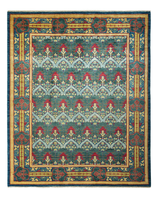 One-of-a-Kind Imported Hand-knotted Area Rug  - Blue, 8' 2" x 9' 10" - Modern Rug Importers