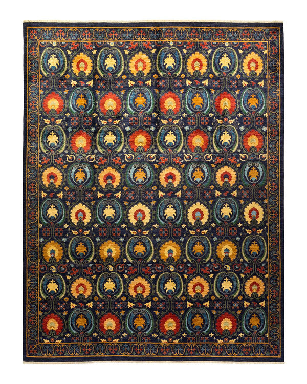 One-of-a-Kind Imported Hand-knotted Area Rug  - Blue, 9' 10" x 13' 1" - Modern Rug Importers