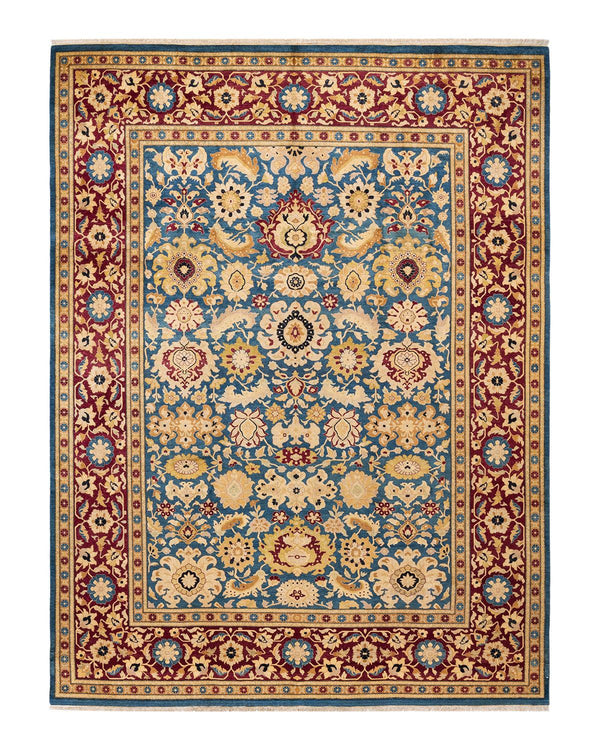 One-of-a-Kind Imported Hand-knotted Area Rug  - Blue, 9' 2" x 11' 10" - Modern Rug Importers