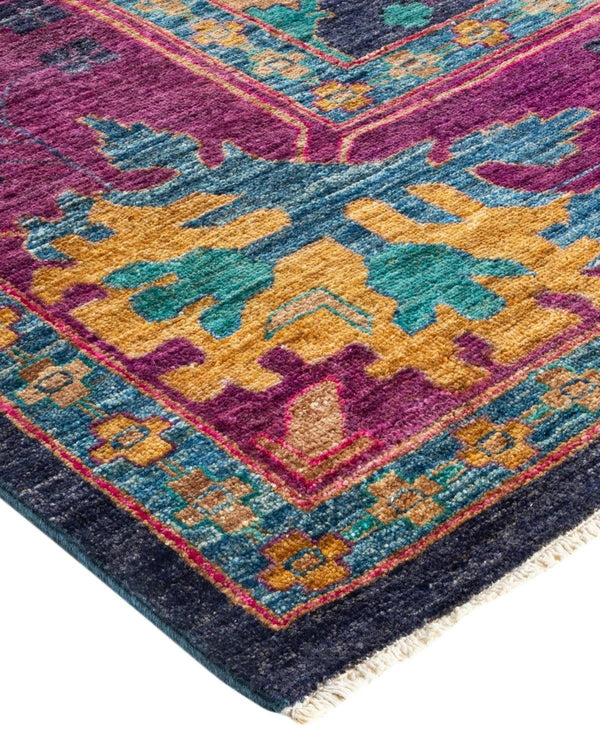 One-of-a-Kind Imported Hand-knotted Area Rug  - Blue, 9' 2" x 11' 7" - Modern Rug Importers