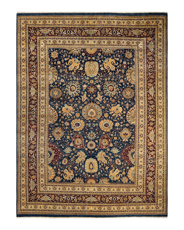 One-of-a-Kind Imported Hand-knotted Area Rug  - Blue, 9' 2" x 12' 5" - Modern Rug Importers