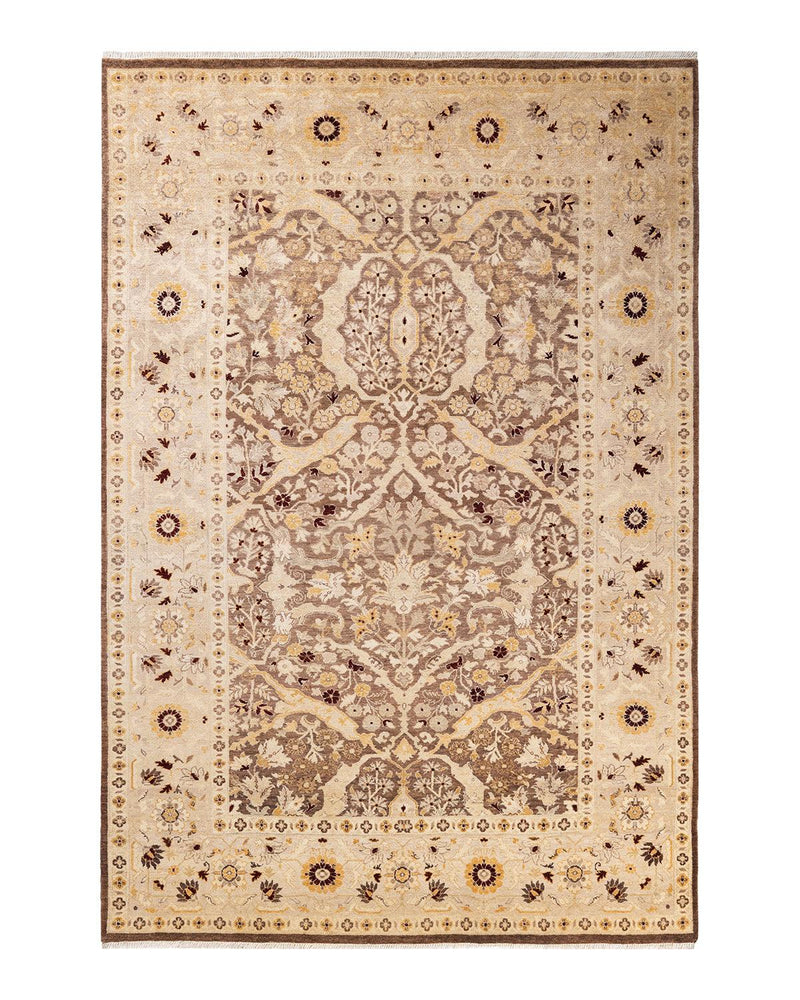 One-of-a-Kind Imported Hand-knotted Area Rug  - Brown, 5' 10" x 8' 9" - Modern Rug Importers