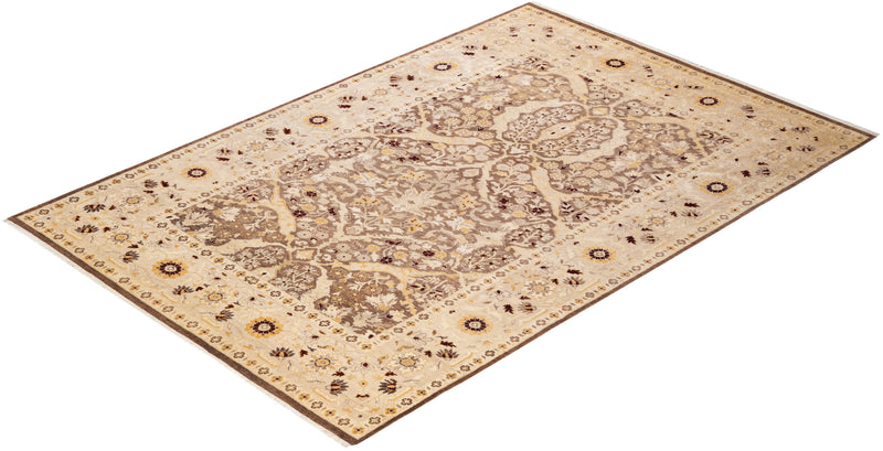 One-of-a-Kind Imported Hand-knotted Area Rug  - Brown, 5' 10" x 8' 9" - Modern Rug Importers