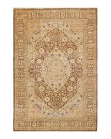 One-of-a-Kind Imported Hand-Knotted Area Rug  - Brown, 6' 2" x 9' 1" - Modern Rug Importers